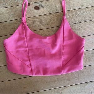 Pink athletic cropped tank